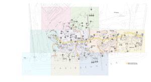 Sign Location Plan covering eight sectors between the Caribbean and the flank of a Volcano.