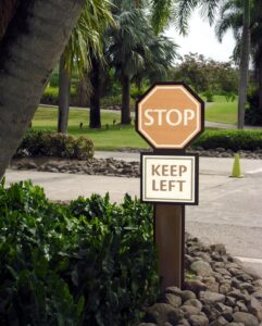 Installed vehicular sign.