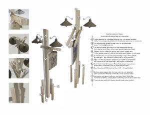 Lamp post schematics for construction.  They turned out really good. 