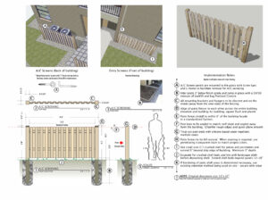 A/C screening detail.  Keeps the noise down in the vicinity of patios.