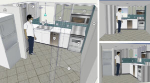 Kitchens Remodeling Plan.  There were four colorways implemented for the kitchens and baths.