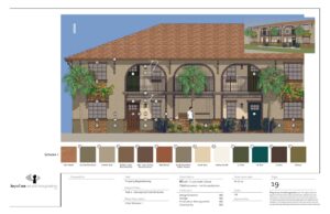 Valencian - Scheme I - one of nine colorways.  The exterior walls varied in color and banding, vestibules were all identical.  Not a huge extra expense for quite a bit more value.