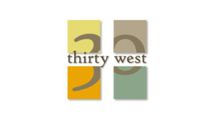 The 30 West logo is a stylized compass rose.