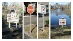 Completed signs.  A corollary to contextual colors makes the space feel more "pulled together." 